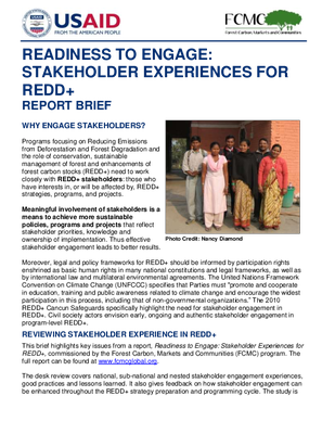 Report Brief: Stakeholder Engagement Experiences for REDD+