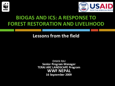 Biogas and ICS: A Response to Forest Restoration and Livelihood