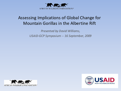 Assessing Implications of Global Change for Mountain Gorillas in the Albertine Rift