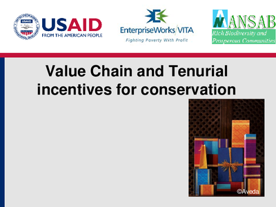 Value Chain and Tenurialincentives for conservation