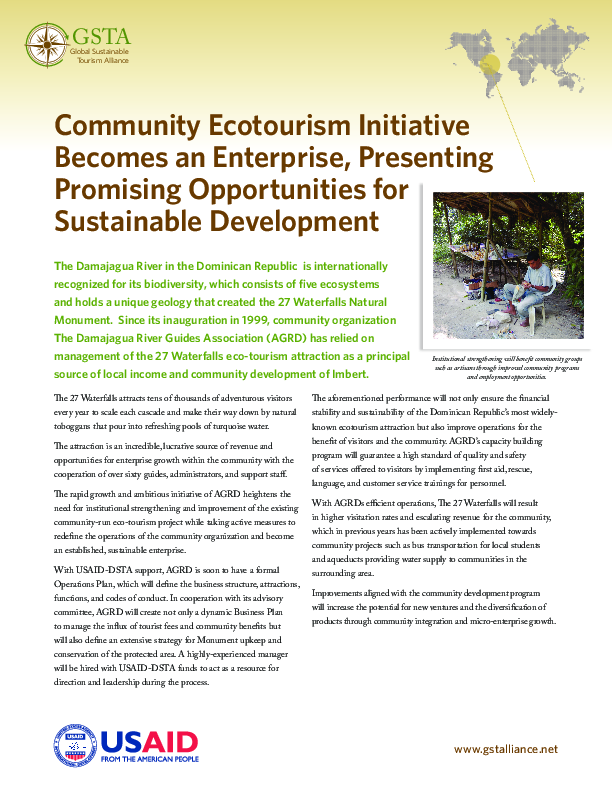 Community Ecotourism Initiative Becomes an Enterprise, Presenting ...