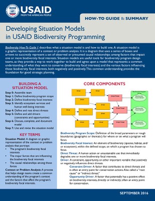 How-To-Guide 1 Summary: Developing Situation Models in USAID Biodiversity Programming