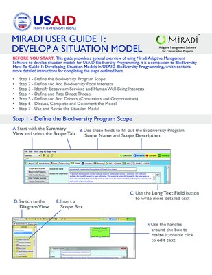 Miradi User Guide 1: Develop a Situation Model