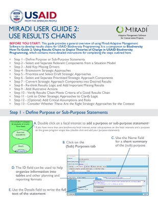 Miradi User Guide 2: Use Results Chains