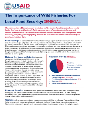 The Importance of Wild Fisheries For Local Food Security: Senegal