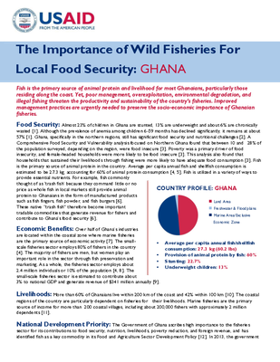 The Importance of Wild Fisheries For Local Food Security: Ghana