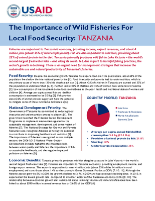 The Importance of Wild Fisheries For Local Food Security: Tanzania