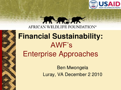 SCAPES: Financial Sustainability - AWF’s Enterprise Approaches