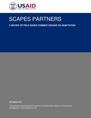 Scapes Partners: A Review Of Field Based Common Ground On Adaptation