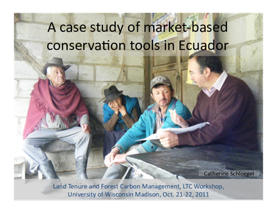 Case study of market-based conservation tools in Ecuador