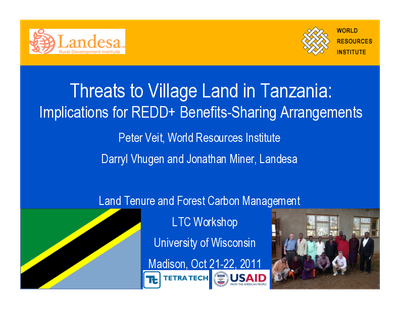 Threats to Village Land in Tanzania:Implications for REDD+ Benefits-Sharing Arrangements