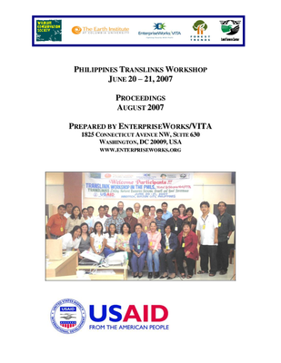 2007 TransLinks Nature, Wealth, and Power Workshop (Quezon City, Philippines) - Proceedings Report