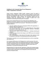 Guidelines for Community Based Forest Management - People's Organization Assessments