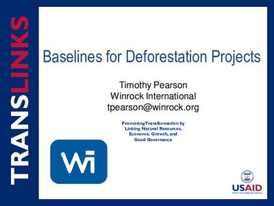 Baselines for Deforestation Projects