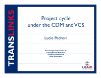 Project Cycle under the CDM and VCS