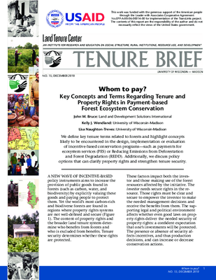 Whom to pay? Key Concepts and Terms Regarding Tenure and Property Rights in Payment-based Forest Ecosystem Conservation