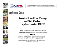 Tropical Land Use Change and Soil Carbon: Implications for REDD (Presentation)