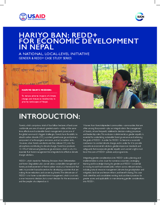  Hariyo Ban: REDD+ for Economic Development in Nepal: A national, local-level initiative