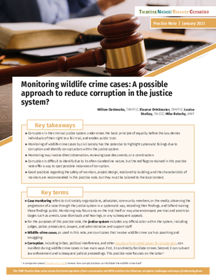 Monitoring Wildlife Crime Cases: A Possible Approach to Reduce Corruption in the Justice System?