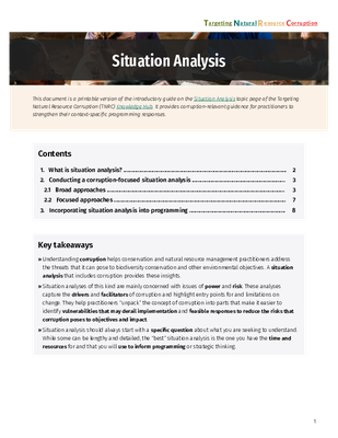 Situation Analysis