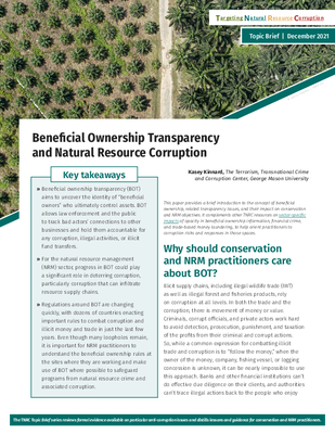 Beneficial ownership transparency and natural resource corruption