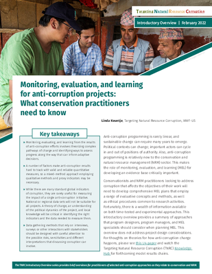 Monitoring, evaluation, and learning for anti-corruption projects: What conservation practitioners need to know