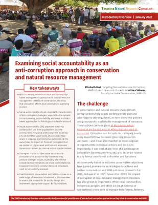 Examining social accountability as an anti-corruption approach in conservation and natural resource management