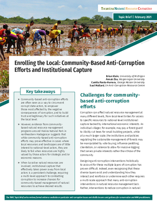 Enrolling the Local: Community-Based Anti-Corruption Efforts and Institutional Capture