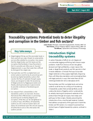 Traceability Systems: Potential Tools to Deter Illegality and Corruption in the Timber and Fish Sectors?