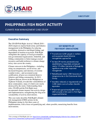 Philippines: Fish Right Activity Climate Risk Management Case Study