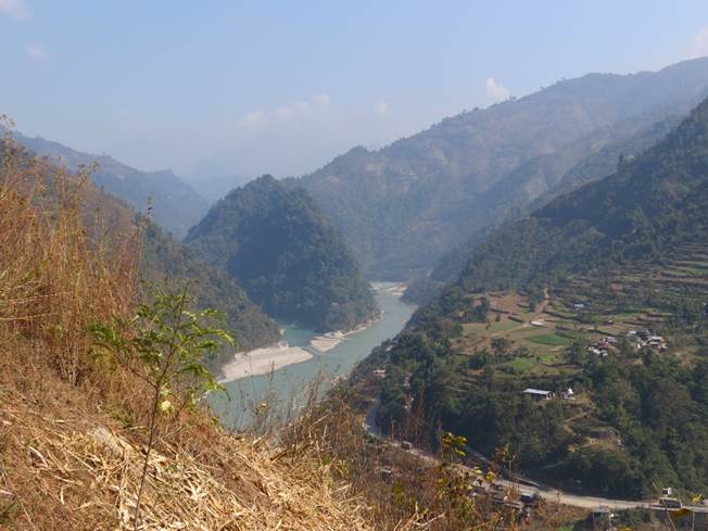 The confluence of the Trishuli and Seti rivers in the Chitwan-Annapurna Landscape