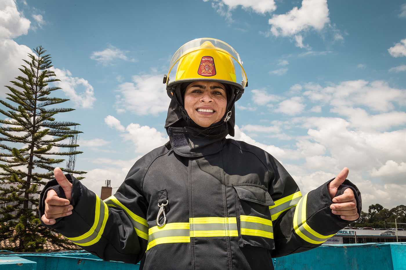 Female firefighter in Columbia