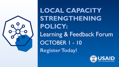 USAID Invites Partners to Share and Learn at Annual Local Capacity Strengthening Policy Forum